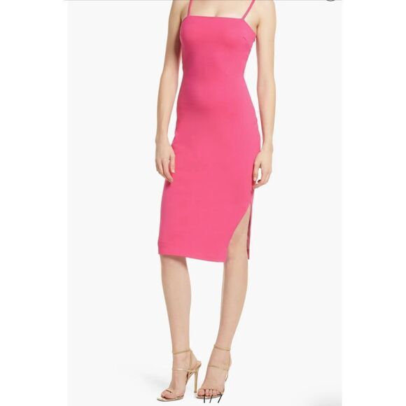 Lulus Paulina Square Neck Cocktail Sheath Dress - Picture 1 of 7
